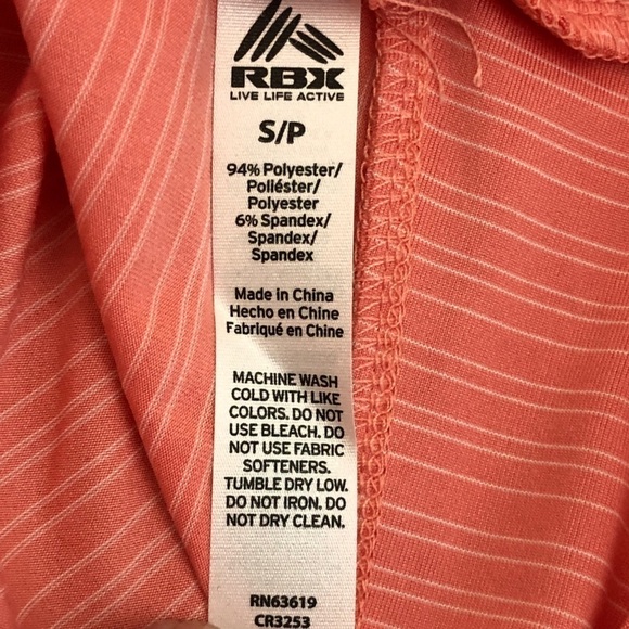 NWT RBX ACTIVE Style# CR3253 Pink/Peach Striped Moisture Wicking Tank Top Size S - Picture 5 of 5
